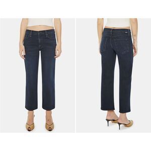 MOTHER Lil' Zip Rambler Ankle Straight Leg Jeans Night in Venice Petite
